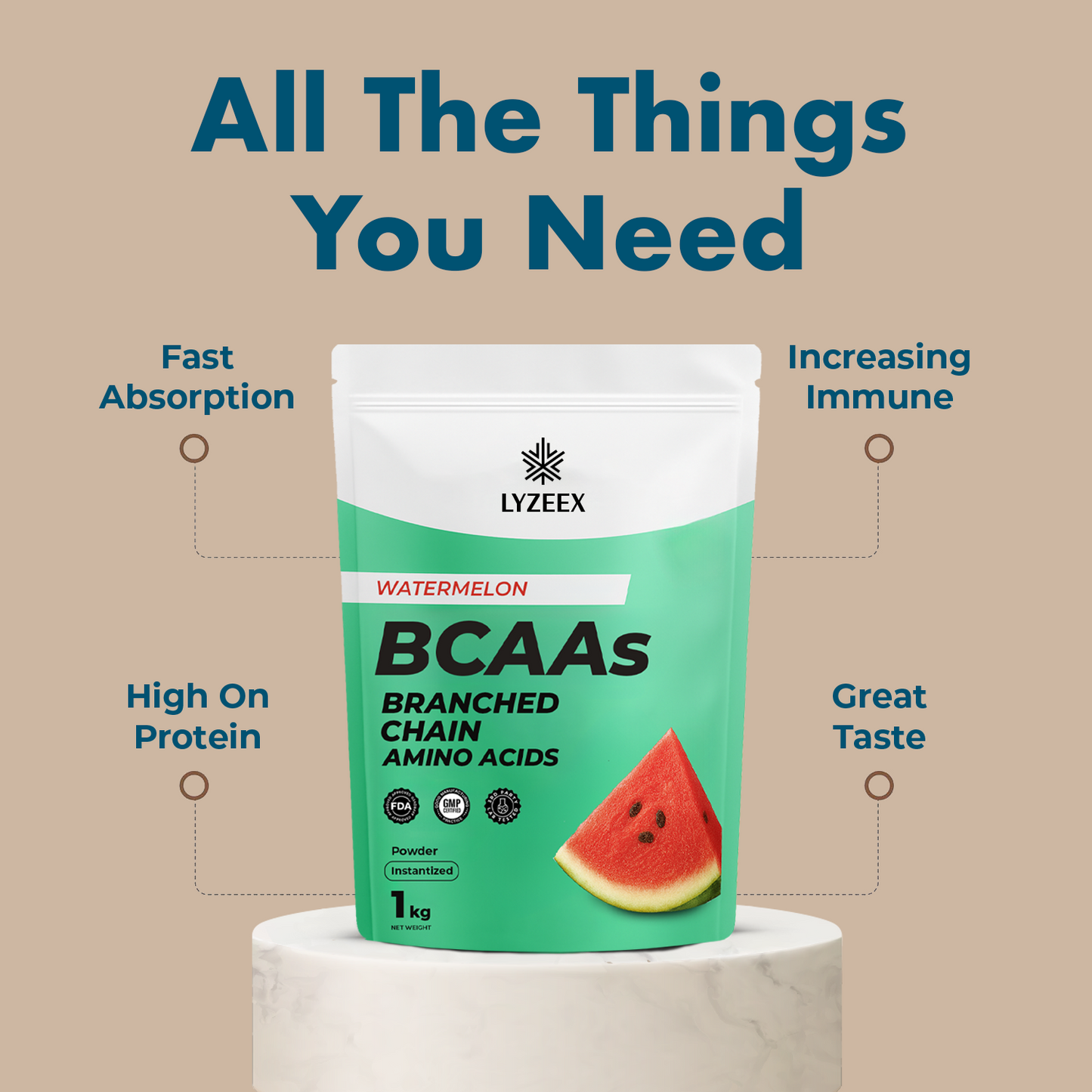 BCAAs (Branched Chain Amino Acids) (Instantized)